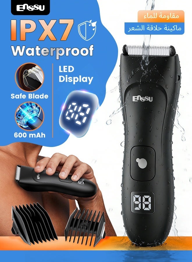 ENSSU Body Hair Trimmer for Men, Electric Manscape Groin Trimmer with Skin-Safe Ceramic Blade, Waterproof Ball Trimmer for Chest, Beard, and Pubic Hair - Image 1